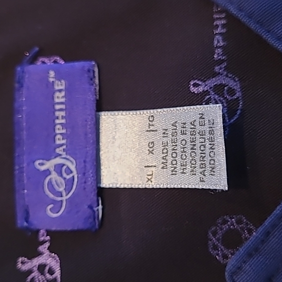 SAPPHIRE Navy Blue Scrub Set, Top XL And Pants Large Petite - Picture 7 of 16